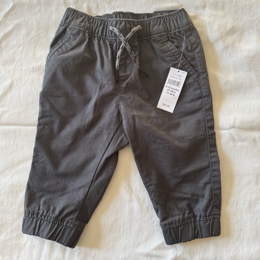 Baby Gap Everyday Jogger Twill Pants – Soft Black – 6–12 Months – NWT